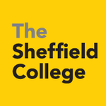 Yellow square with text that says the Sheffield College