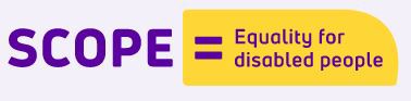 Scope = equality for disabled people in purple text.