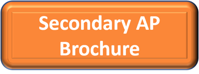 Orange box with white text that says secondary AP brochure