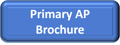 Blue box with white text that says primary AP brochure