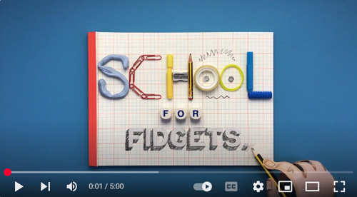 Front video screen for School for Fidgets video