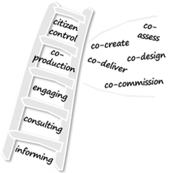 picture of a ladder showing different steps of coproduction