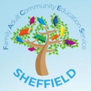 FACES logo.  This has a picture of a tree with the words Family Adult Community Education around the top and Sheffield at the bottom.