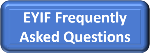 Blue box with text that reads EYIF frequently asked questions