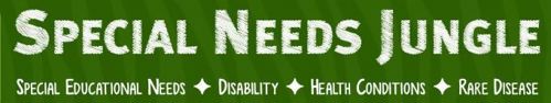 Green rectangle.  Text saying Special Needs Jungle.  Special Educational Needs. Disability. Health Conditions. Rare Disease